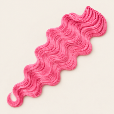 Body Wave golvend invlechthaar 60 cm, kleur GPINK15 op beige achtergrond