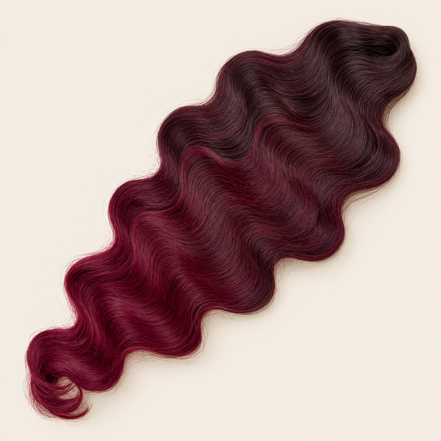 Body Wave golvend invlechthaar 60 cm, kleur T1B-118 op beige achtergrond