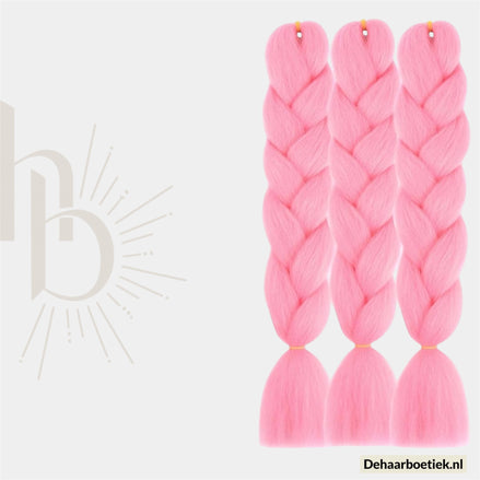 Braid haar bundel - roze invlechtg haar 