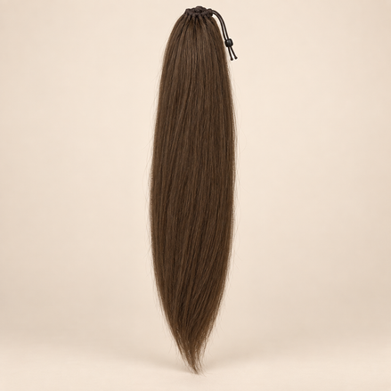 Steile Drawstring Ponytail BraidOrDie 60 cm – Middenbruin 10 | De HaarBoetiek