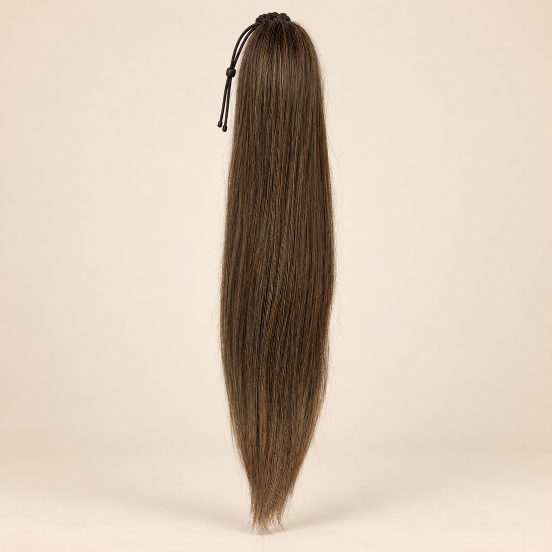 Steile Drawstring Ponytail BraidOrDie 60 cm – Wood Brown | De HaarBoetiek