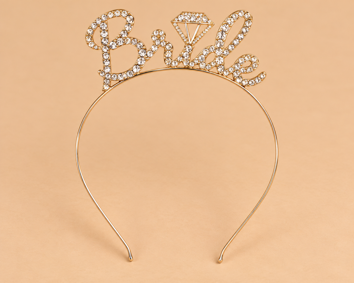Bride Diadeem Goud met Strass en Diamantdetail – De HaarBoetiek