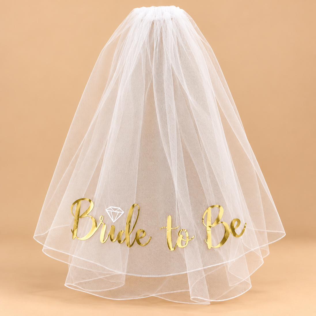 Bride to Be Sluier Wit met Gouden Letters – De HaarBoetiek