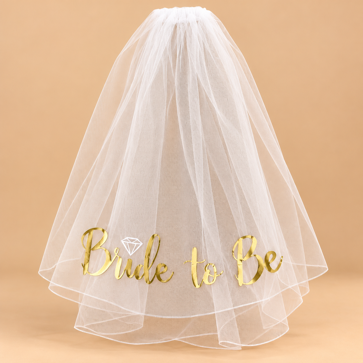 Bride to Be Sluier Wit met Gouden Letters – De HaarBoetiek