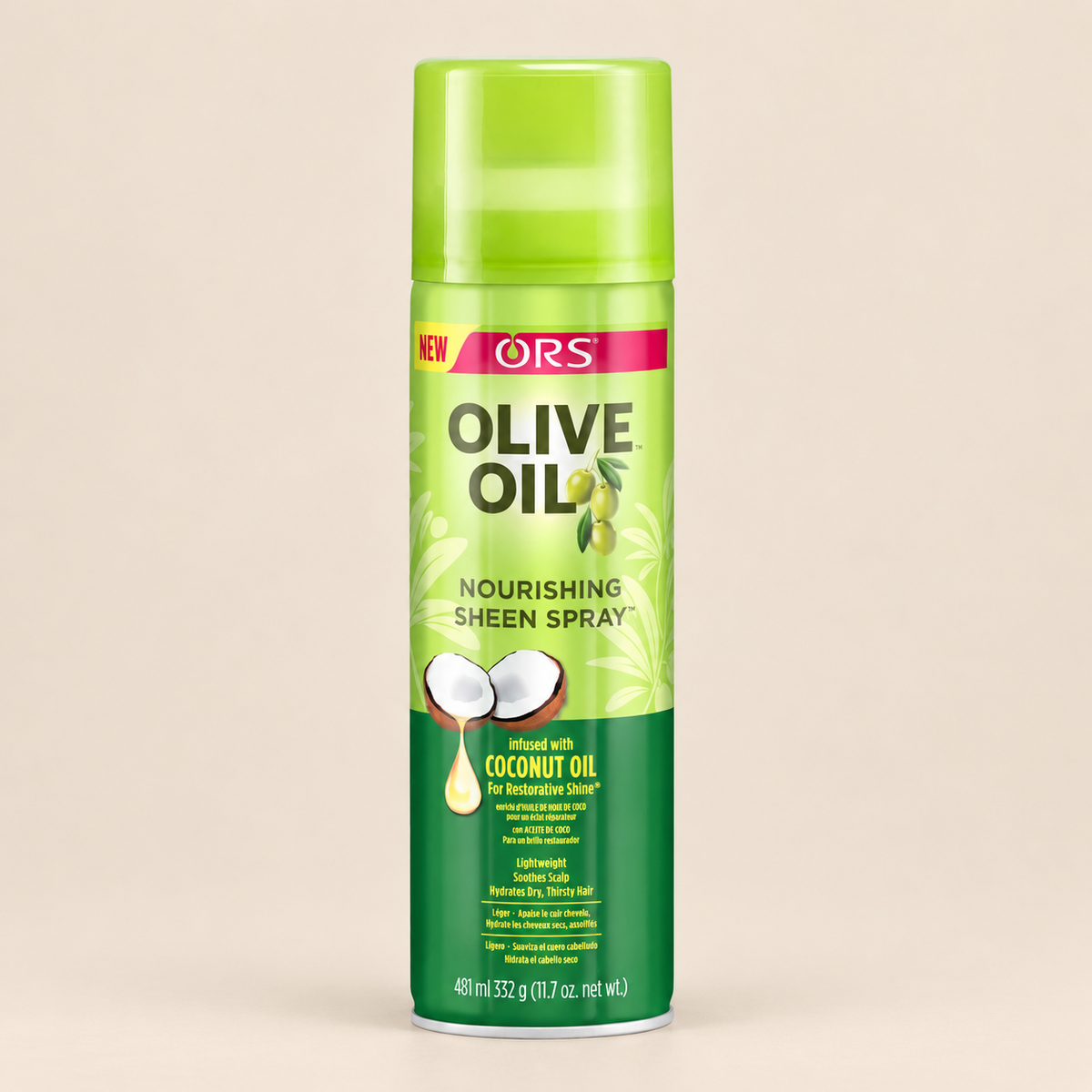 ORS Olive Oil Coconut Oil Sheen Spray – Glansspray met kokosolie 481 ml – De HaarBoetiek