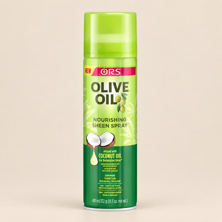 ORS Olive Oil Coconut Oil Sheen Spray – Glansspray met kokosolie 481 ml – De HaarBoetiek