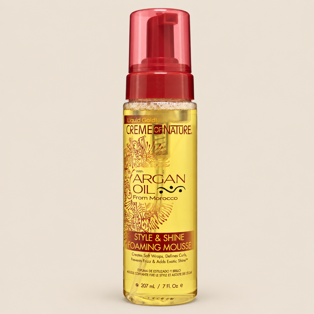 Creme of Nature Argan Oil Style & Shine Mousse – Stylingmousse met arganolie 207 ml – De HaarBoetiek
