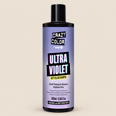 Crazy Color Anti Yellow Shampoo – Zilvershampoo tegen gele tinten 250 ml – De HaarBoetiek