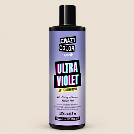 Crazy Color Anti Yellow Shampoo – Zilvershampoo tegen gele tinten 250 ml – De HaarBoetiek