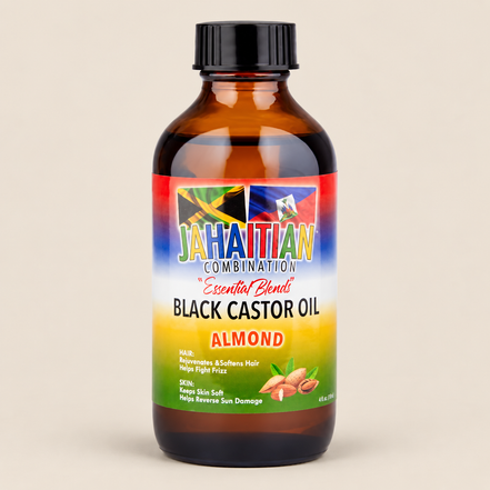 Jahaitian Black Castor Oil Almond – Zwarte castorolie met amandel 118 ml – De HaarBoetiek