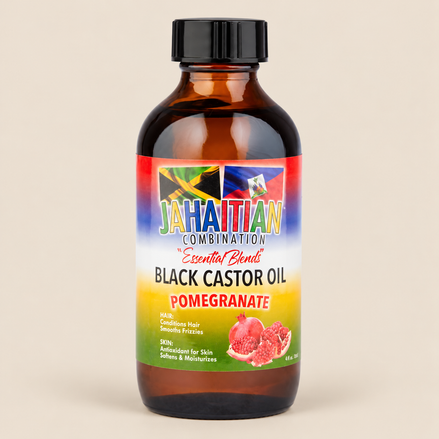 Jahaitian Black Castor Oil Pomegranate – Zwarte castorolie met granaatappel 118 ml – De HaarBoetiek