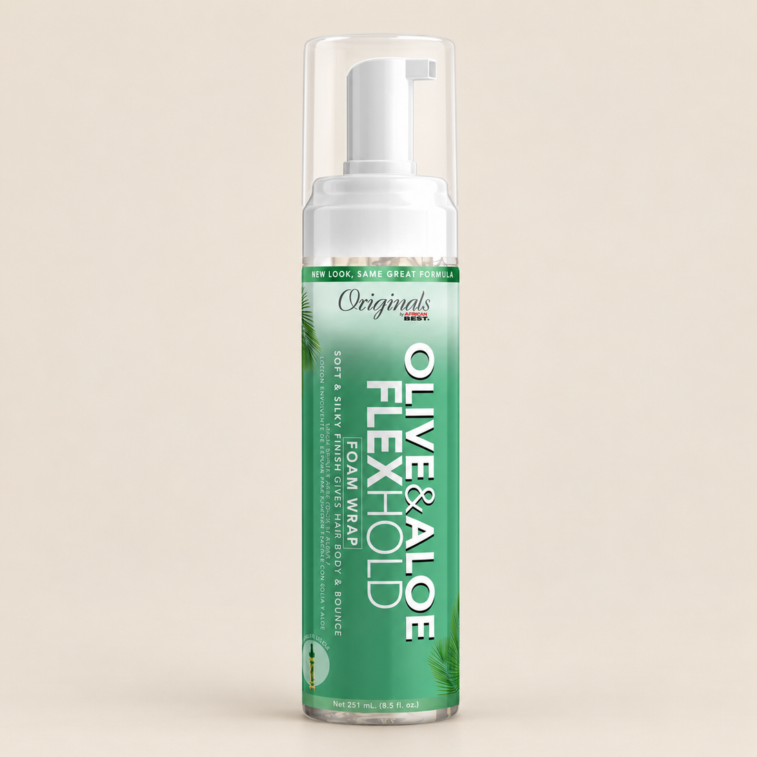 Africa’s Best Olive & Aloe Flex Hold Foam – Stylingfoam met olijfolie 251 ml – De HaarBoetiek