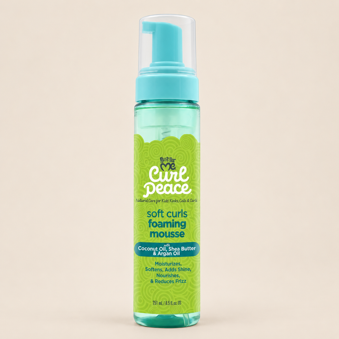 Just For Me Curl Peace Soft Curls Mousse – Krullenmousse voor kinderhaar 251 ml – De HaarBoetiek