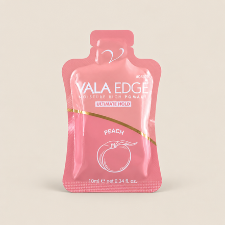 Vala Edge Ultimate Hold Pomade Peach – Edge control sachet 10 ml – De HaarBoetiek
