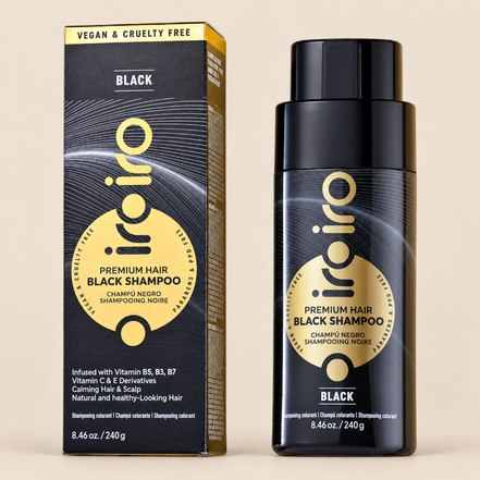 Iroiro Premium Hair Black Shampoo – Kleurshampoo voor grijs haar, zwart 240 g – De HaarBoetiek