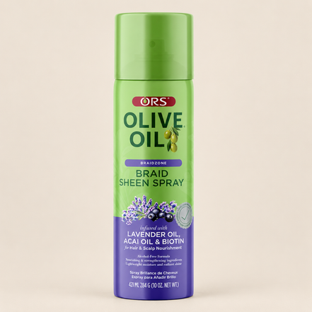 ORS Olive Oil Braid Sheen Spray Lavender & Acai – Glansspray voor braids 421 ml – De HaarBoetiek