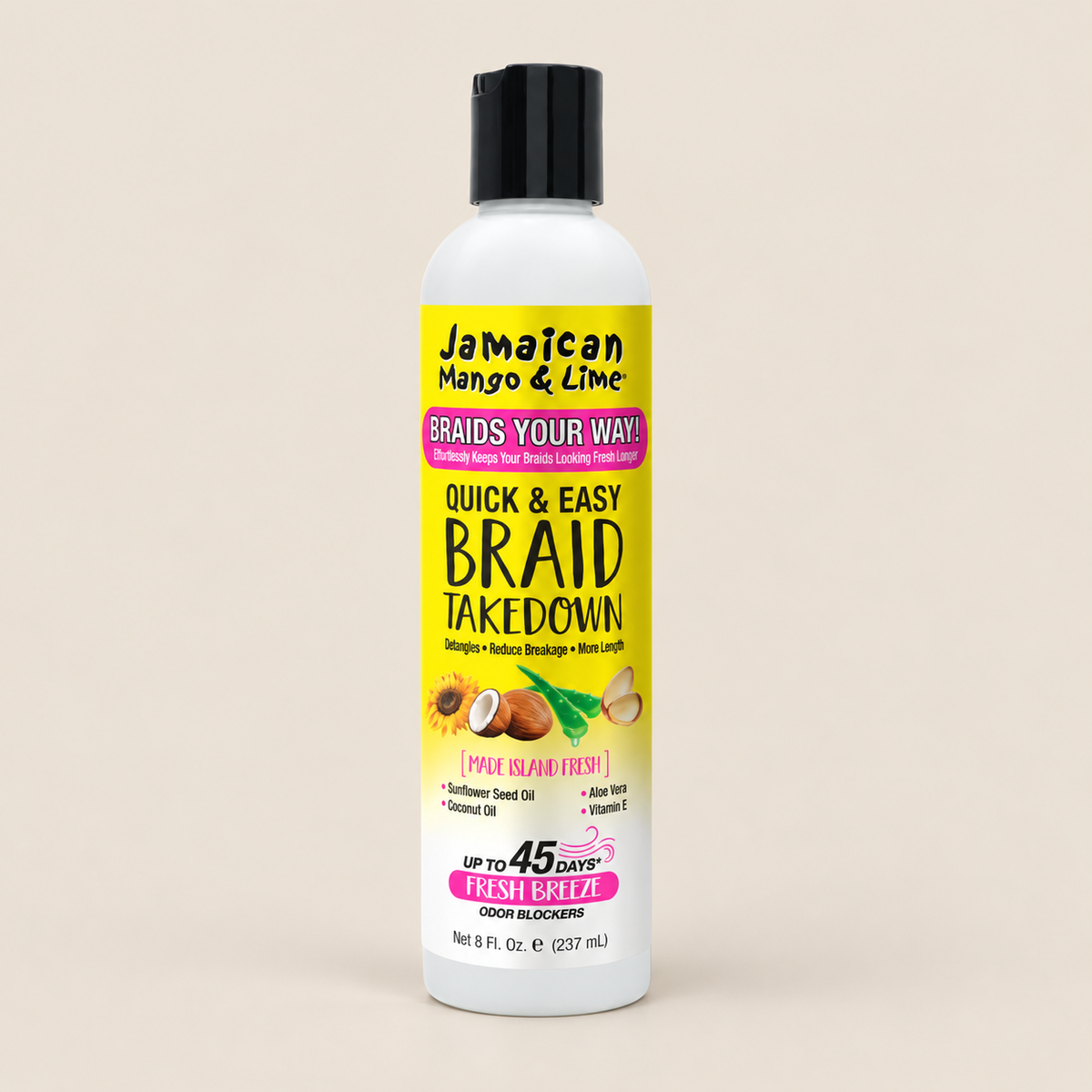 Jamaican Mango & Lime Easy Braid Takedown – Hulpmiddel bij het uithalen van braids 237 ml – De HaarBoetiek