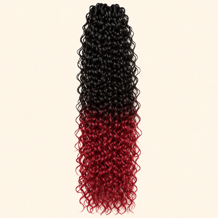 Cherish Bohemian Braid Invlechthaar 50 cm – Zwart naar rood DERD – De HaarBoetiek