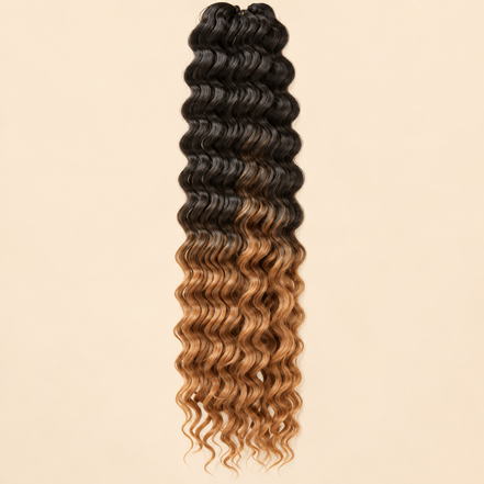 Cherish Deep Twist Invlechthaar 55 cm – Zwart naar honingblond DE27 – De HaarBoetiek