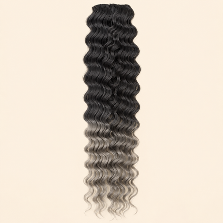 Cherish Deep Twist Invlechthaar 55 cm – Zwart/bruin/zilver OT1B/4/Silver – De HaarBoetiek