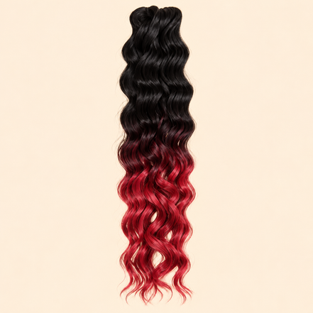 Cherish Ravish Bulk Invlechthaar 50 cm – Zwart naar rood DERD – De HaarBoetiek