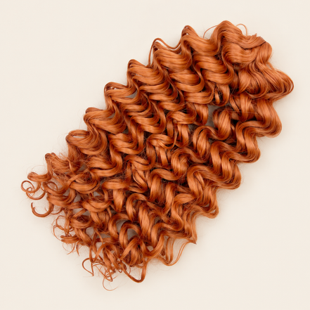 Cinderella krullend invlechthaar 30 cm in kleur 145T op beige achtergrond
