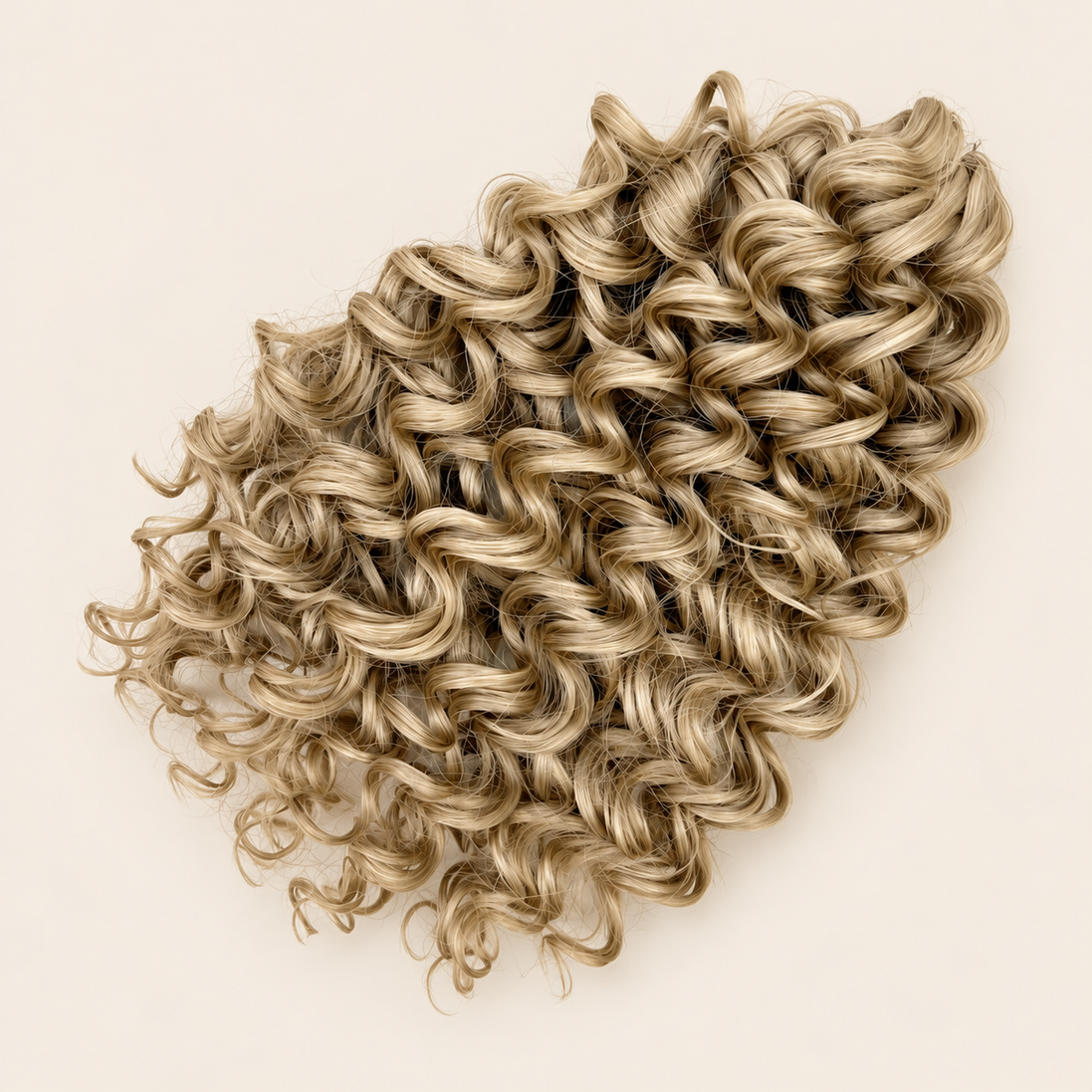 Cinderella krullend invlechthaar 30 cm in kleur 22 op beige achtergrond