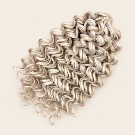 Cinderella krullend invlechthaar 30 cm in kleur 56C op beige achtergrond