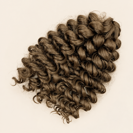 Cinderella krullend invlechthaar 30 cm in kleur 6 op beige achtergrond