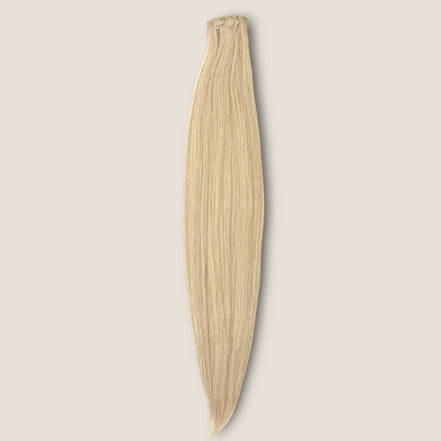 Clip-in extensions 75 cm donker asblond – 9-delige set – De HaarBoetiek