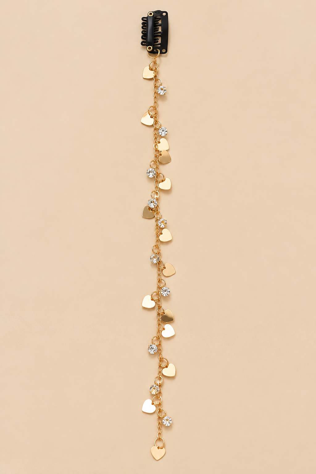 Clip-in Haarsieraad Goud – Hartjes met Strass – De HaarBoetiek