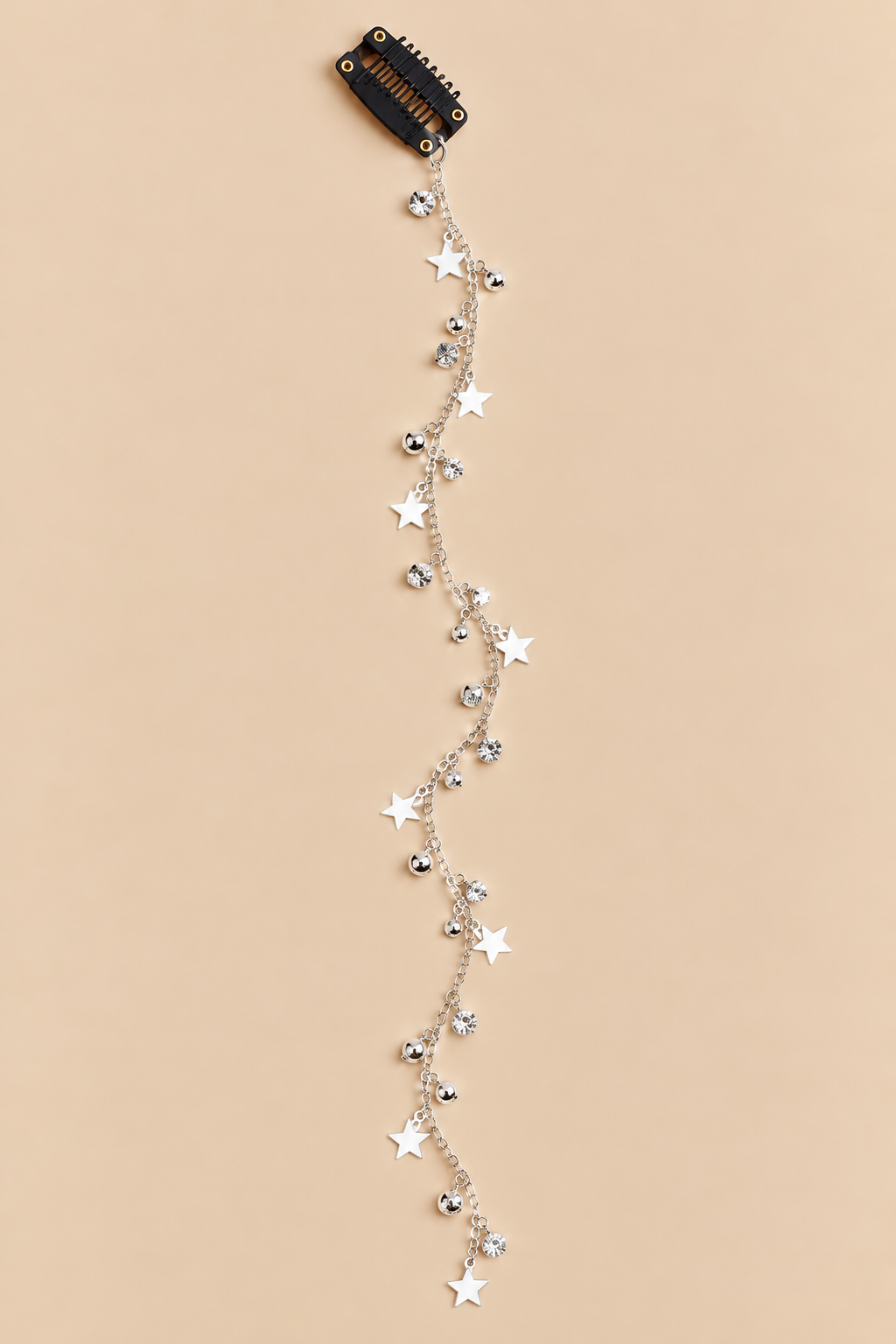 Clip-in Haarsieraad Zilver – Sterren met Strass – De HaarBoetiek