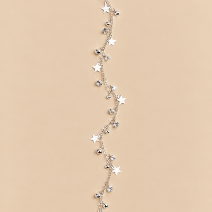 Clip-in Haarsieraad Zilver – Sterren met Strass – De HaarBoetiek