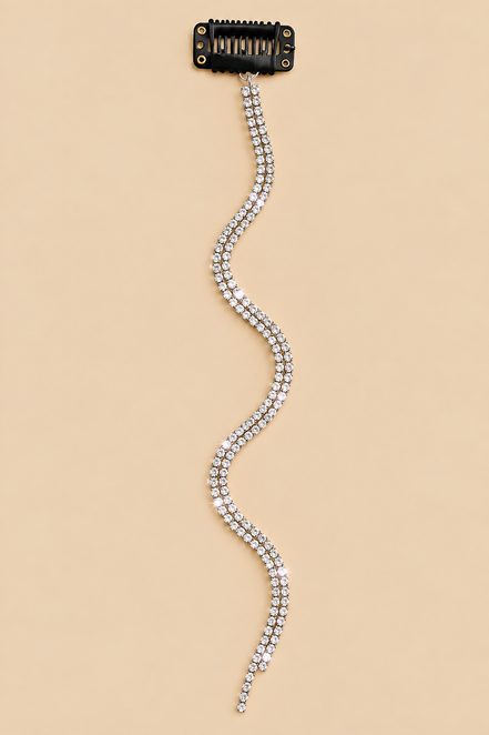 Clip-in Haarsieraad Zilver – Strassketting – De HaarBoetiek