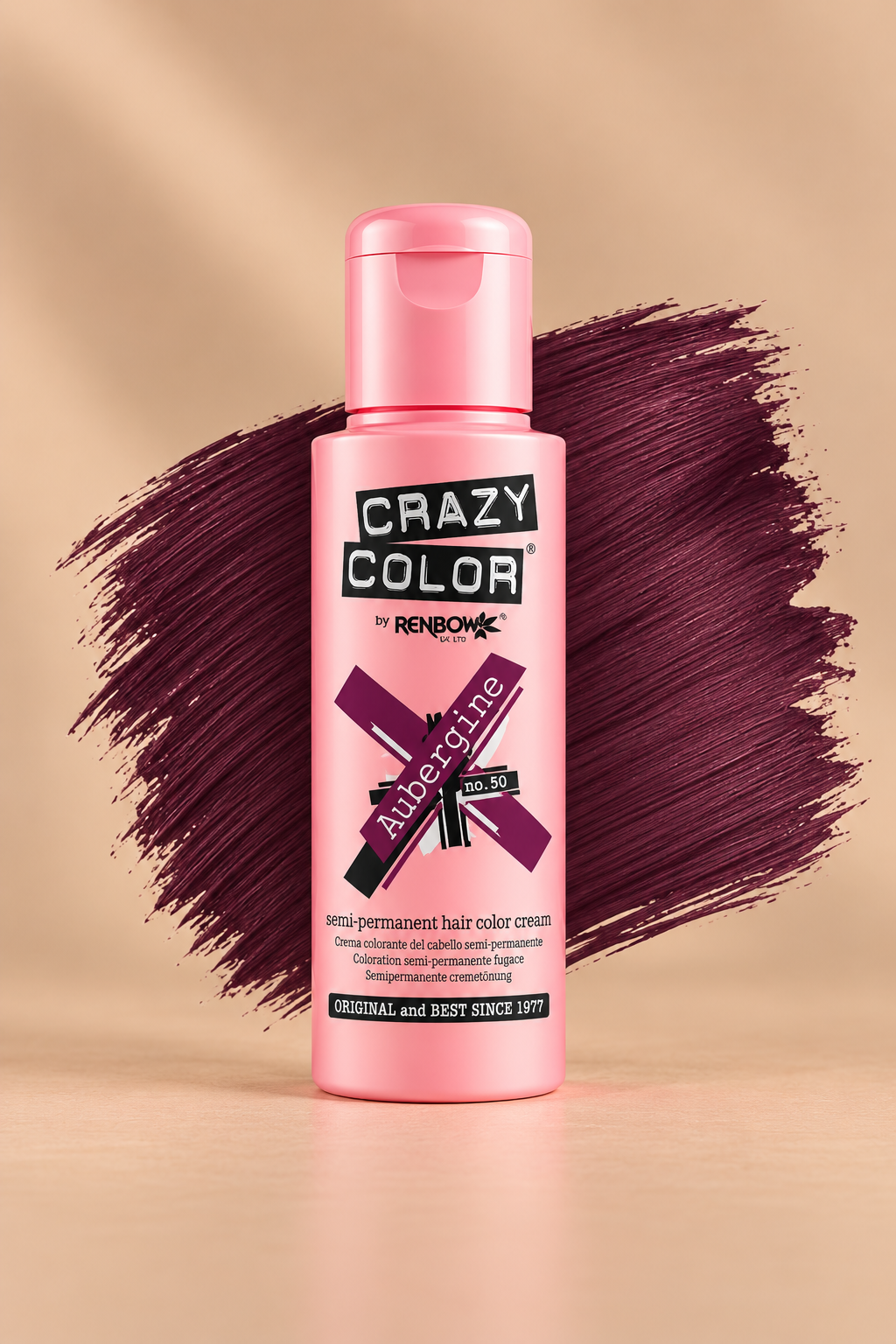 Crazy Color Aubergine No. 50 semi-permanente haarverf 100 ml