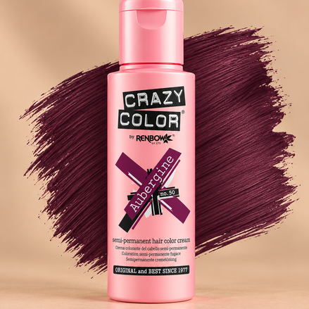 Crazy Color Aubergine No. 50 semi-permanente haarverf 100 ml
