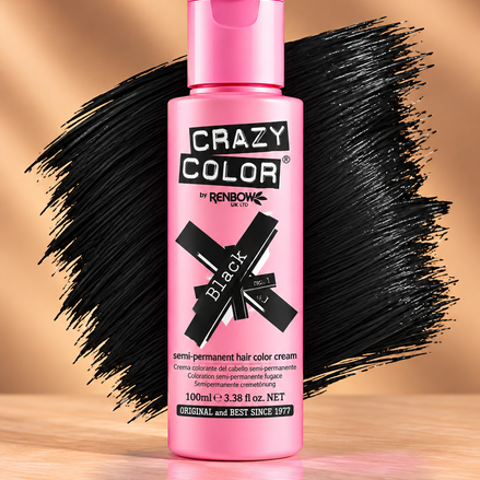 Crazy Color Black No. 1 semi-permanente zwarte haarverf 100 ml