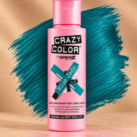 Crazy Color Blue Jade No. 67 semi-permanente turquoise haarverf 100 ml