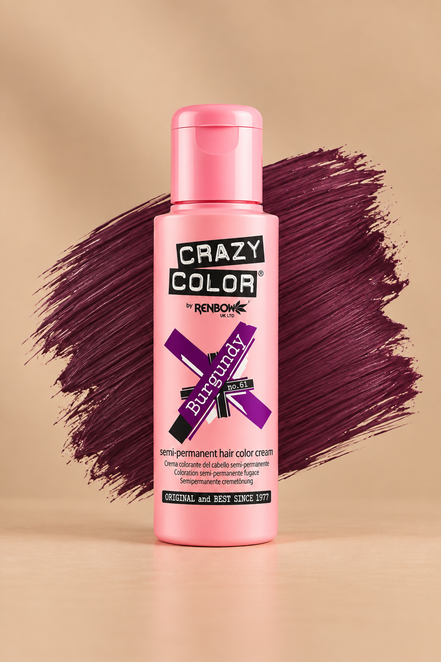 Crazy Color Burgundy No. 61 semi-permanente haarverf 100 ml
