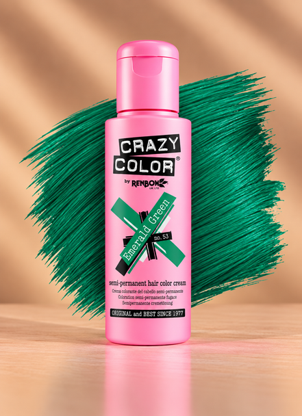 Crazy Color Emerald Green No. 53 semi-permanente smaragdgroene haarverf 100 ml