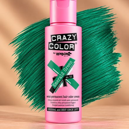 Crazy Color Emerald Green No. 53 semi-permanente smaragdgroene haarverf 100 ml