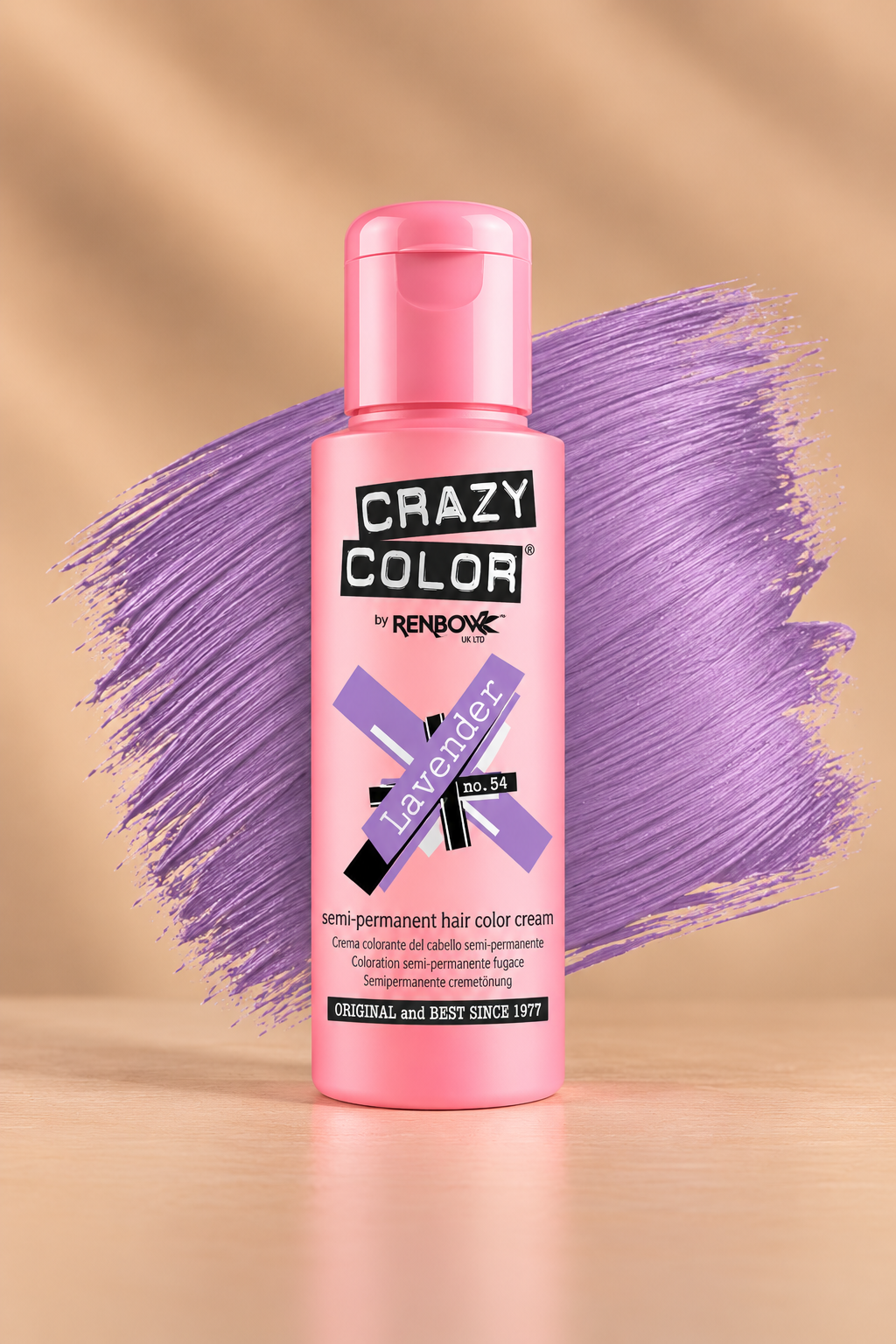 Crazy Color Lavender No. 54 semi-permanente lavendel paarse haarverf 100 ml