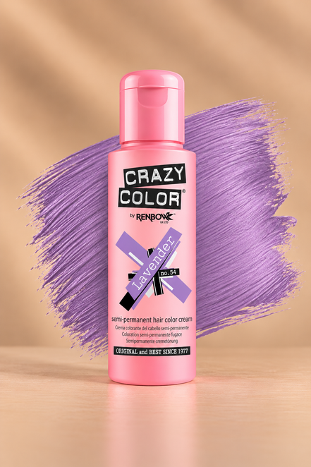 Crazy Color Lavender No. 54 semi-permanente lavendel paarse haarverf 100 ml