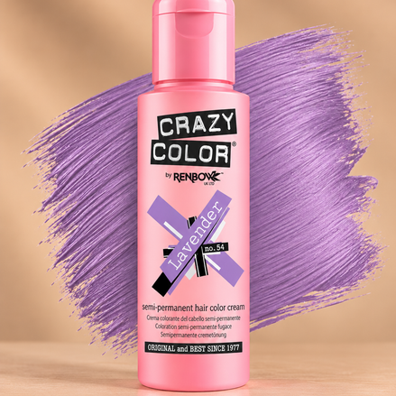 Crazy Color Lavender No. 54 semi-permanente lavendel paarse haarverf 100 ml