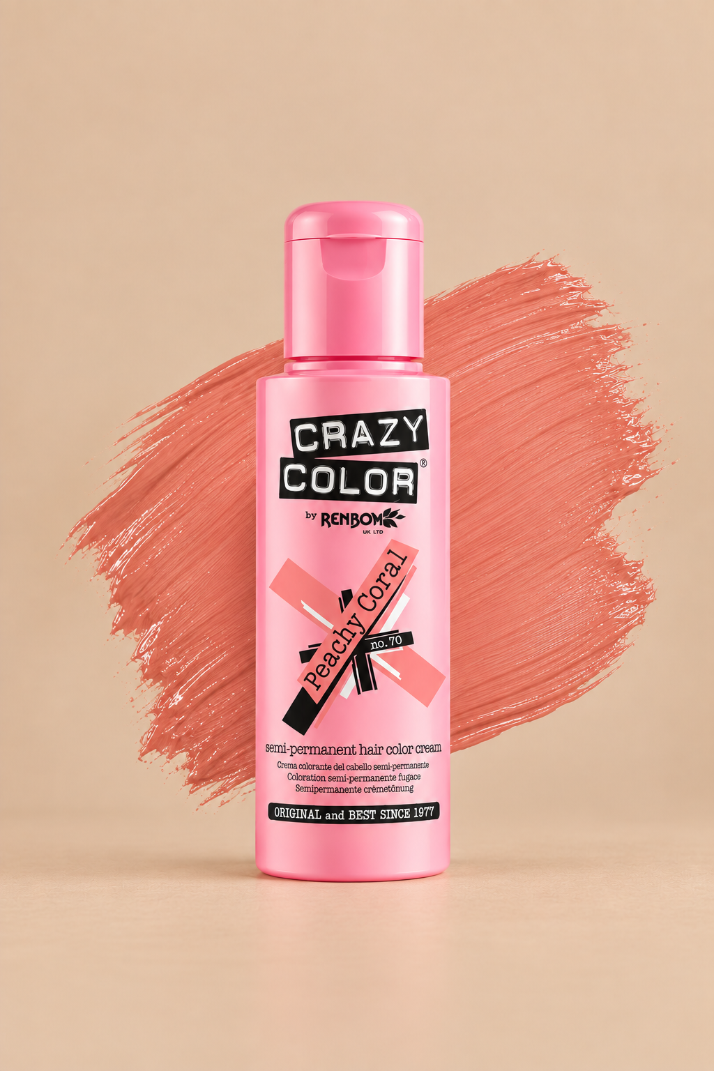 Crazy Color Peachy Coral No. 70 semi-permanente haarverf 100 ml