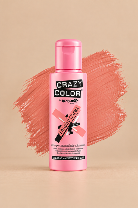 Crazy Color Peachy Coral No. 70 semi-permanente haarverf 100 ml