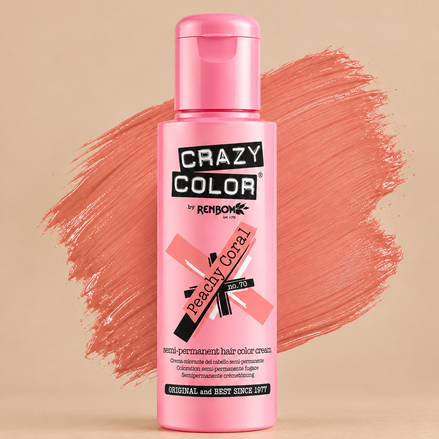 Crazy Color Peachy Coral No. 70 semi-permanente haarverf 100 ml