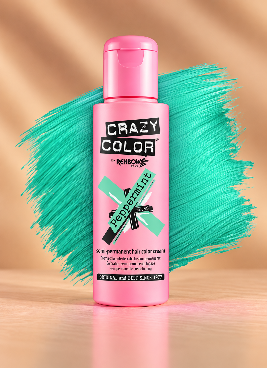 Crazy Color Peppermint No. 68 semi-permanente mintgroene haarverf 100 ml