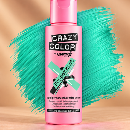 Crazy Color Peppermint No. 68 semi-permanente mintgroene haarverf 100 ml
