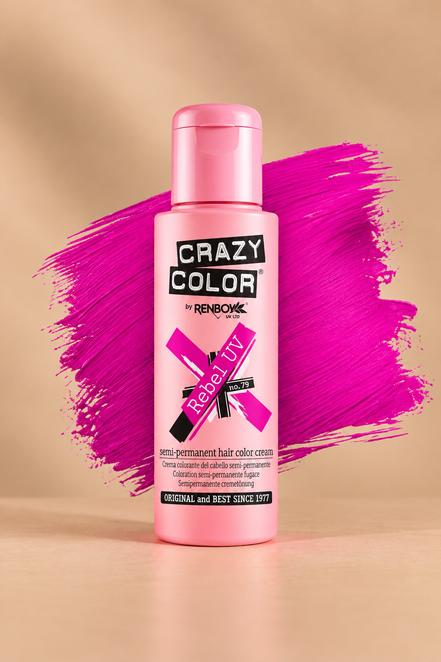 Crazy Color Rebel UV semi-permanente neon roze haarverf 100 ml